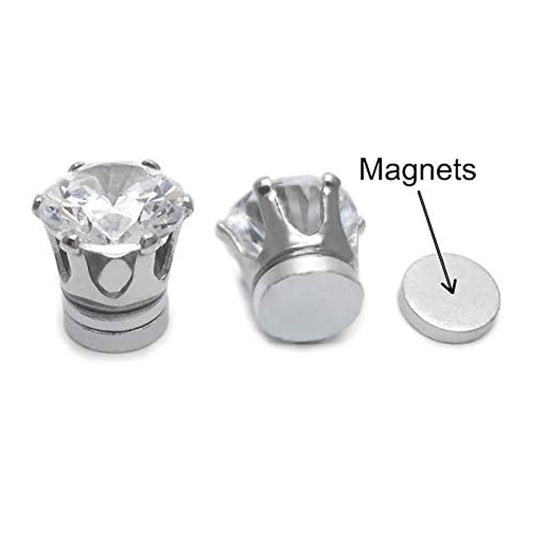 Non Piercing Zircon Stainless Steel Magnet Earrings