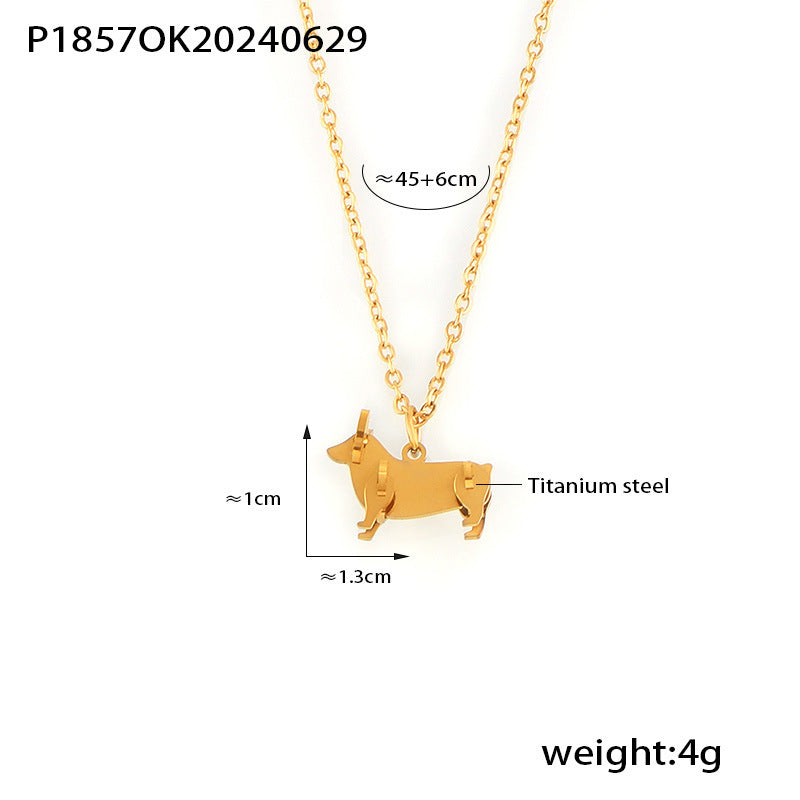 Wind Light Luxury Titanium Steel Animal Ornaments Necklaces