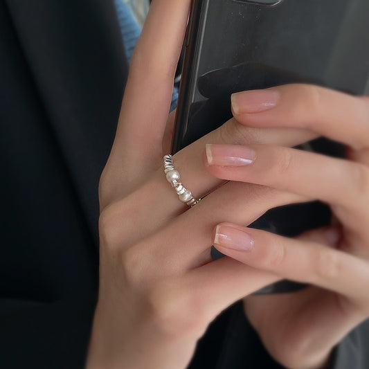 Pieces Of Sier Pearl Female Niche Rings