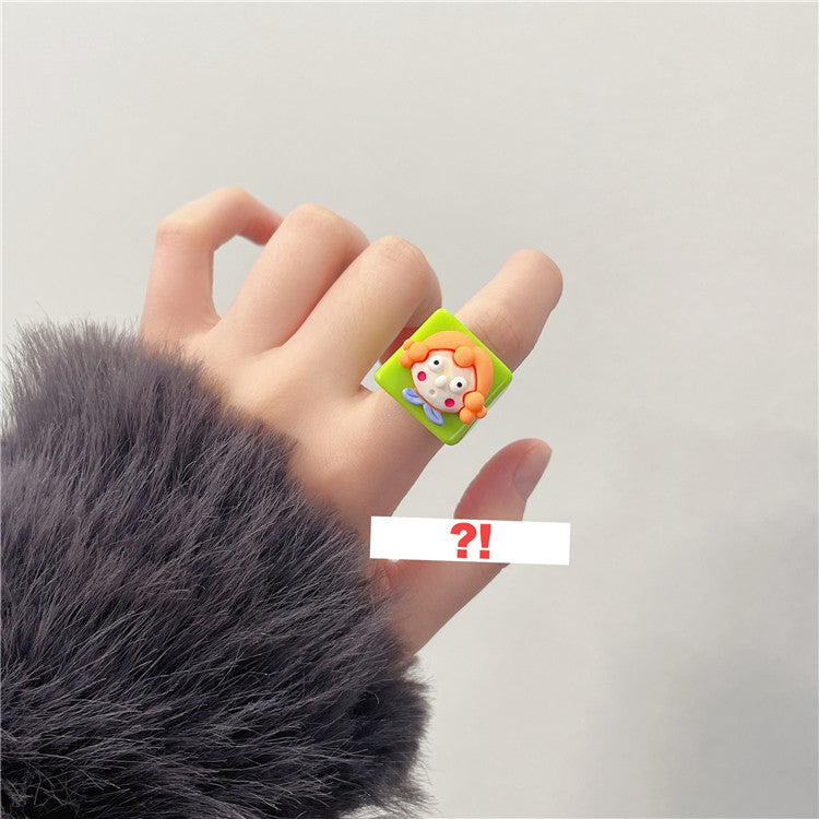 Children's Colorful Fun Exaggerated Funny Face Cute Rings