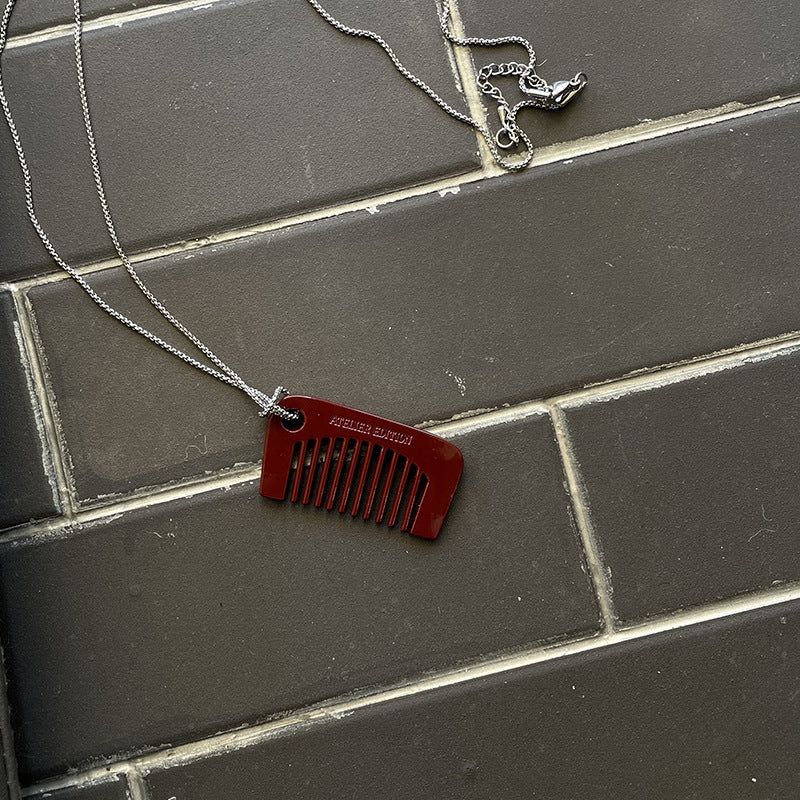 Comb Long Female Design Black Wine Necklaces