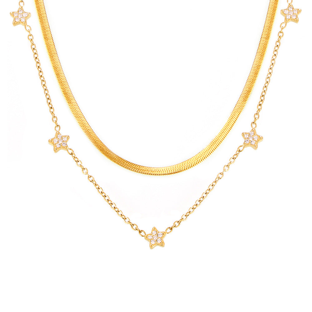 Women's Starry Zircon High-grade Light Luxury Titanium Necklaces