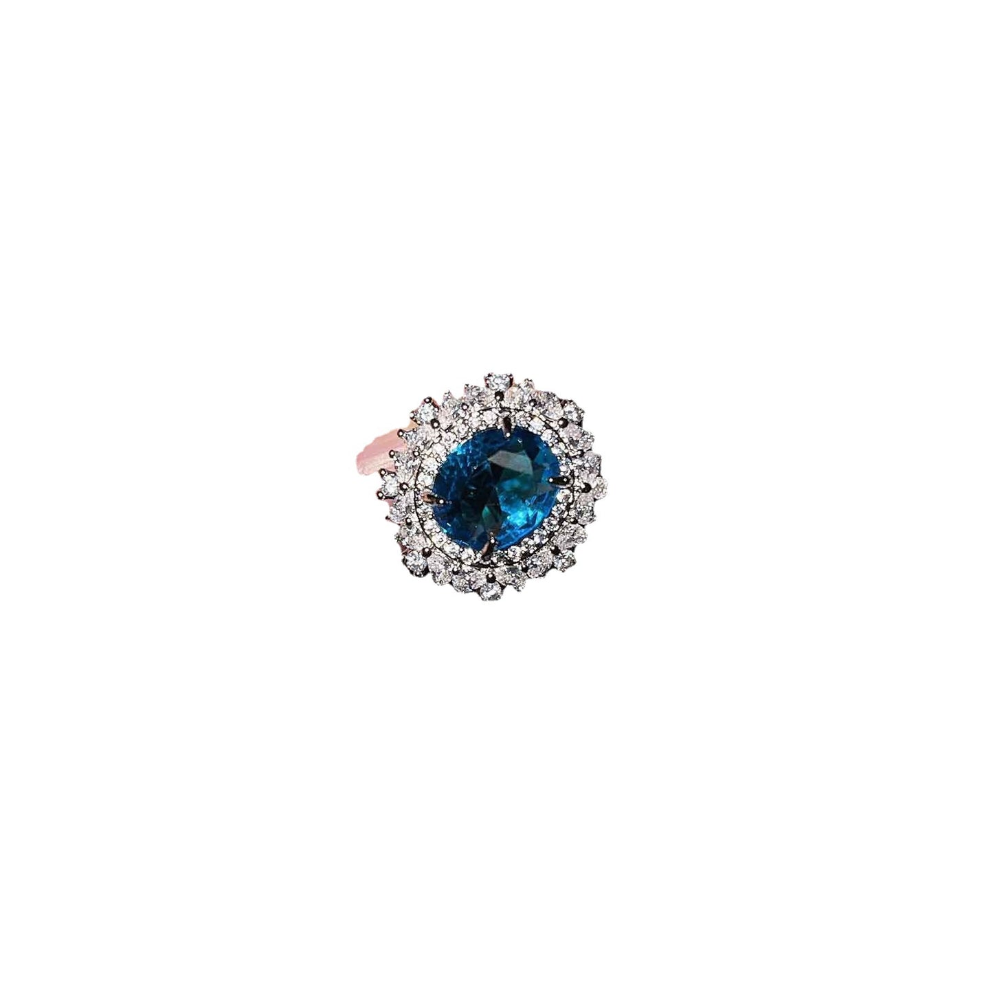 Luxury Colored Gems Inlaid Navy Blue Rings