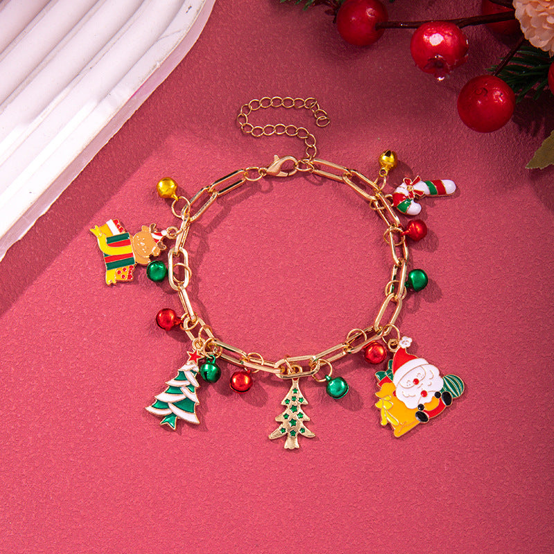 Christmas Snowflake Tree Polymer Clay Bead Bracelets