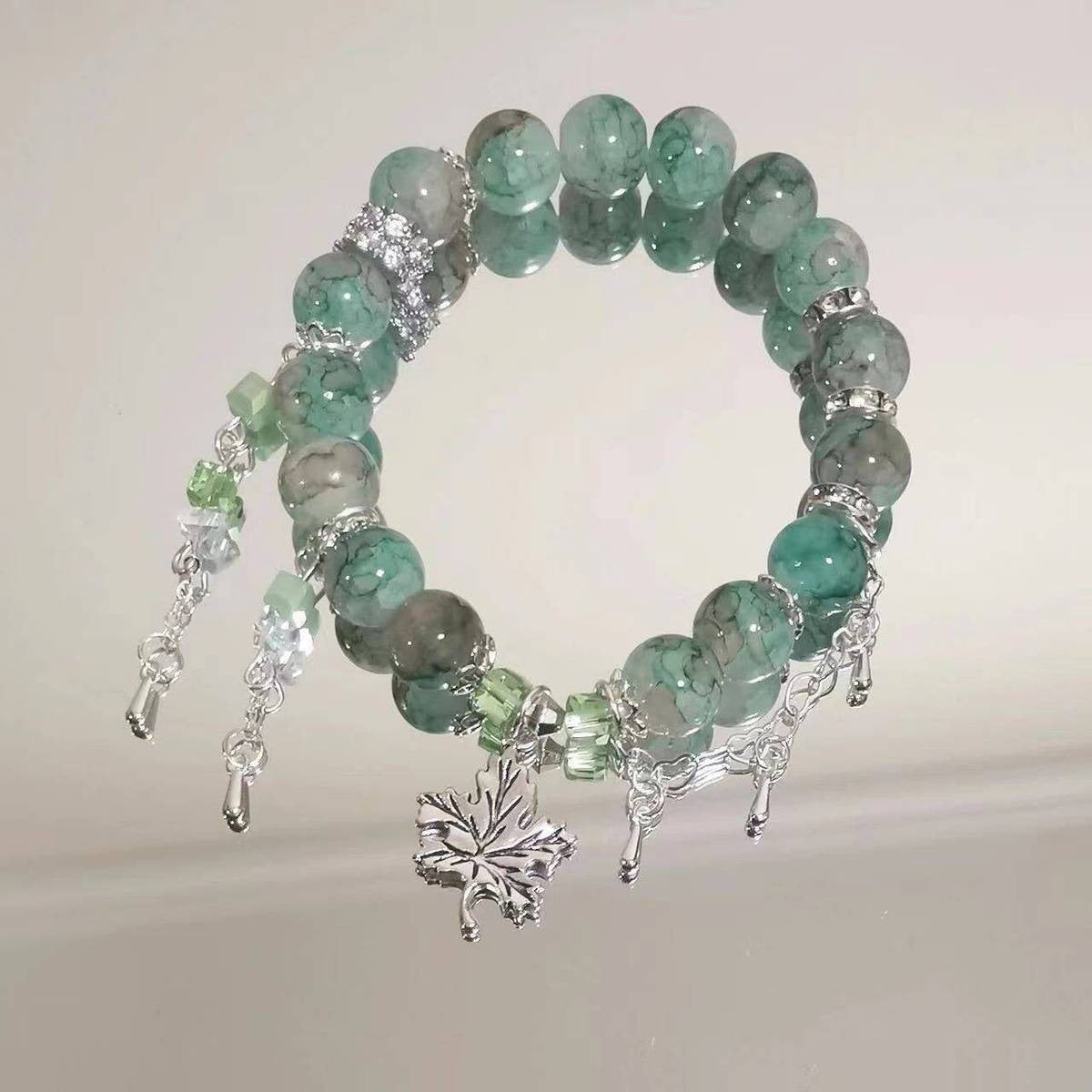 Gradient Hot Flower Beaded Trendy Simple Bracelets