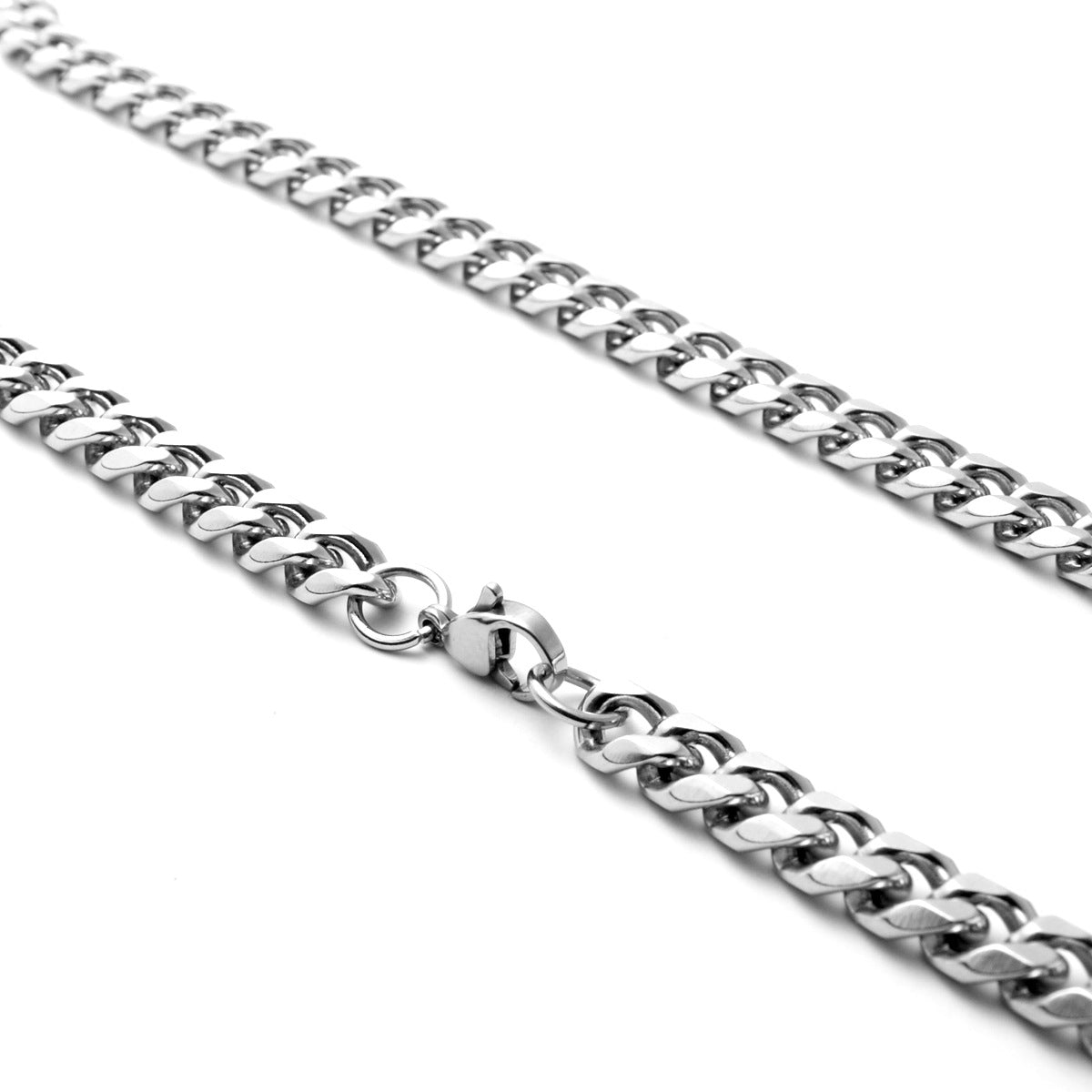 Women's & Men's Titanium Steel Ornament Cuban Link Chain Stainless Grinding Polishing Necklaces