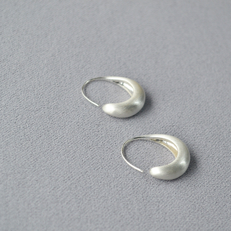 Women's Artistic Crafts Brushed Texture Brass Gold Plated Cold Style Hook Rings