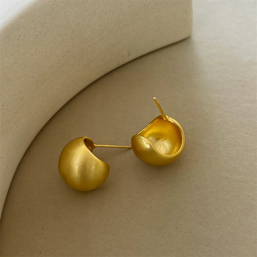 Women's Metal Ball Brushed Simple Fashion High-grade Earrings