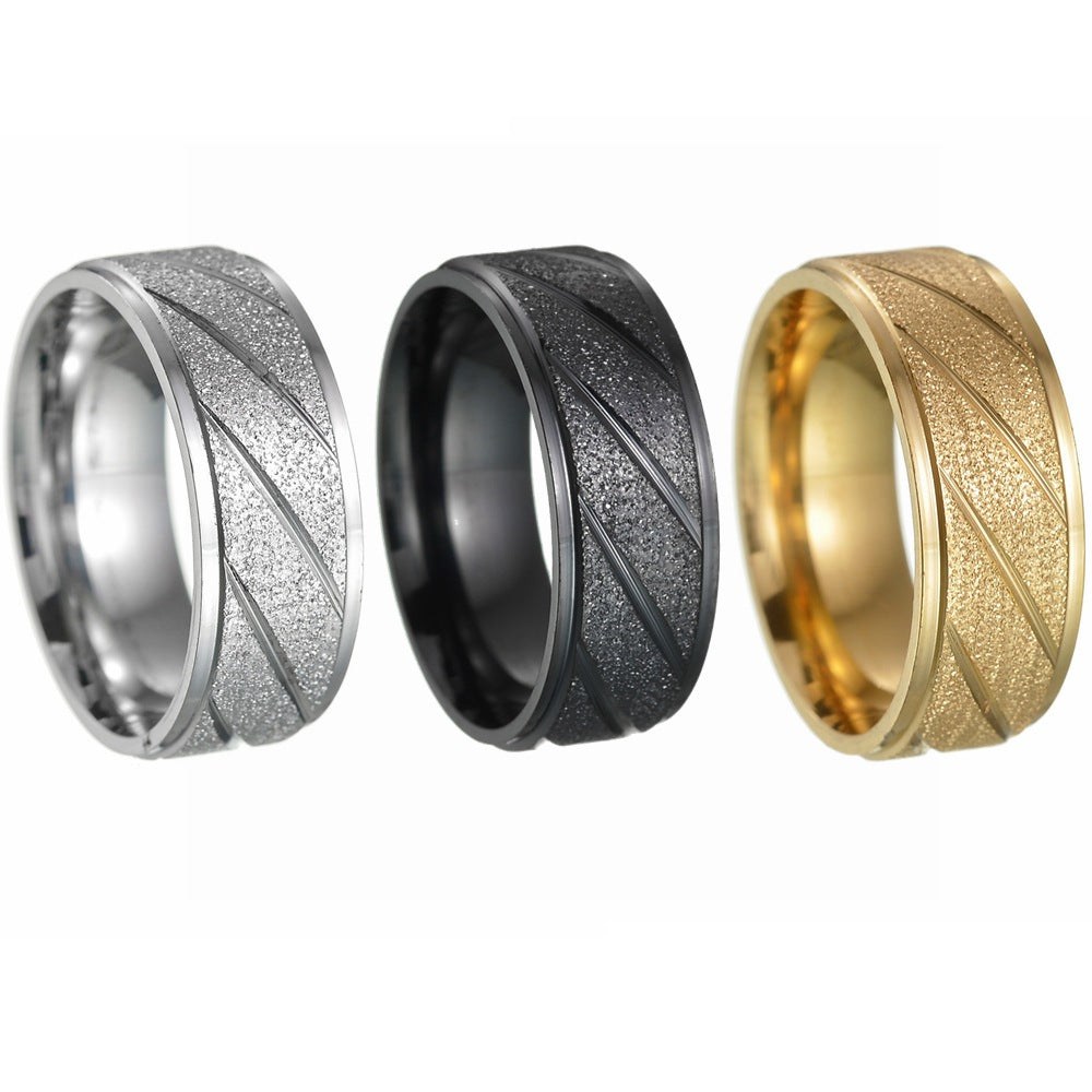 Men's Titanium Steel Ornament Outdoor Wedding Sand Rings