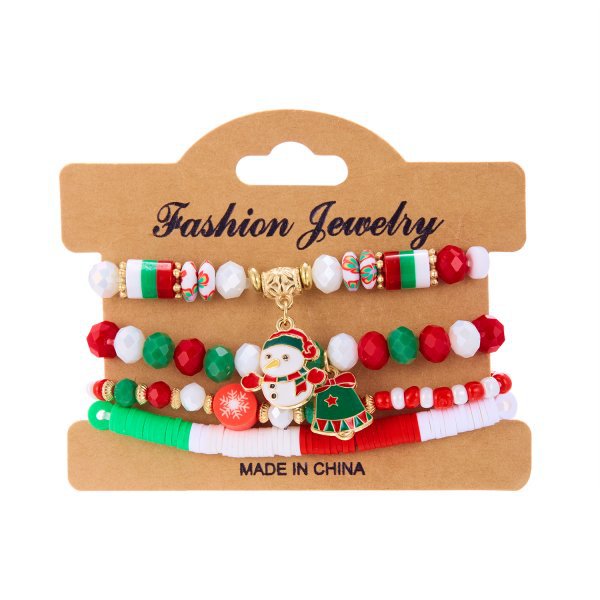 Christmas Day Colorful Acrylic Diamond Snowflake Bracelets