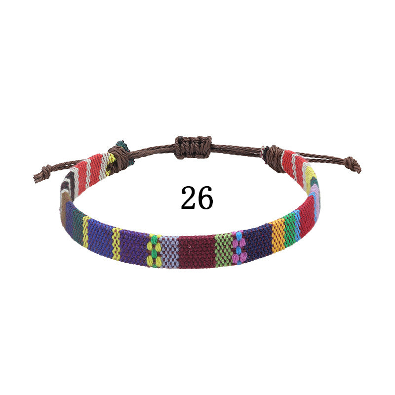 Style Cotton Linen Woven Fabric Carrying Bracelets