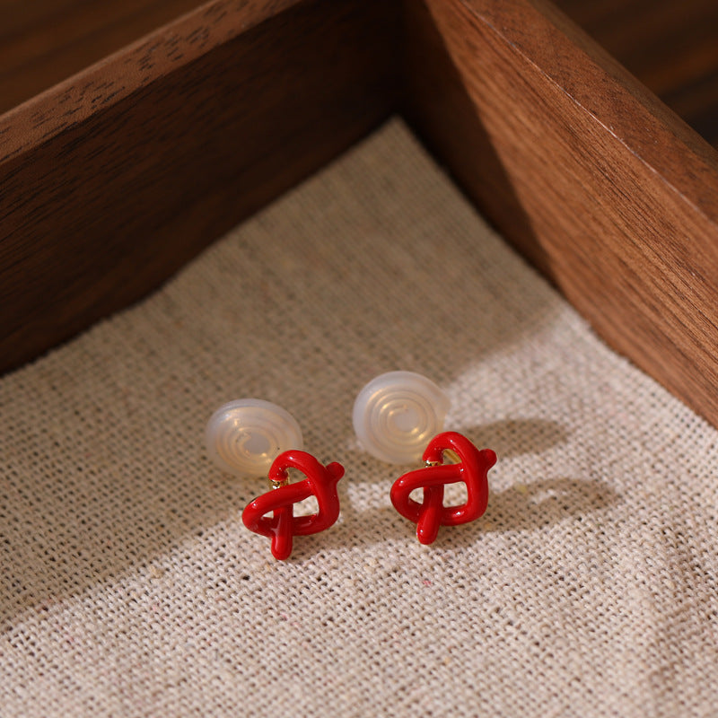 Knot Refined Simple High-grade Love Knotted Earrings