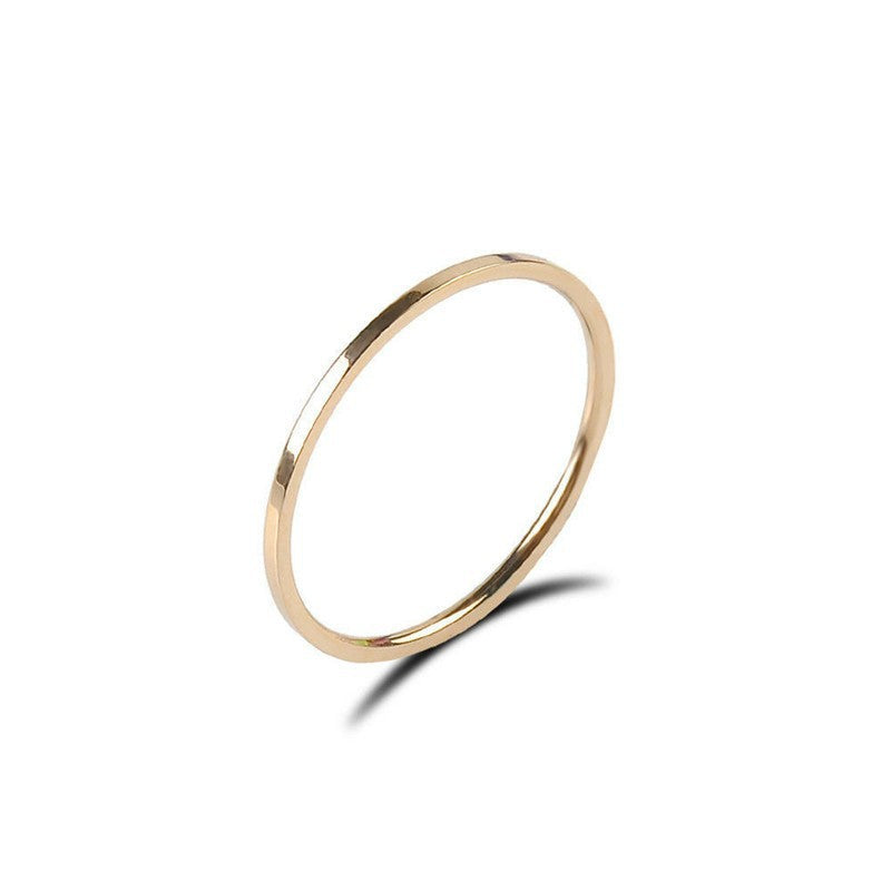 Women's Titanium Steel Simple Glossy Fine Circle Rings