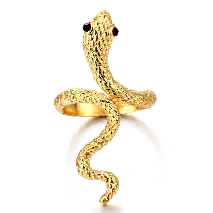 Spirit Snake Ornament Retro Punk Exaggerated Personalized Rings