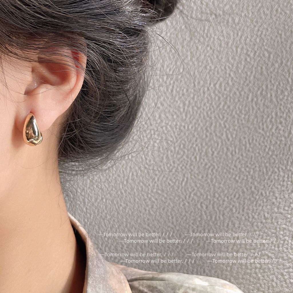 Ellipse Ear Clip Female Design Frosty Earrings