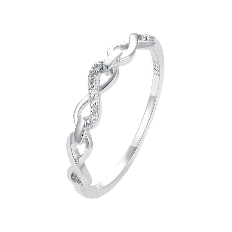 Women's Sterling Sier Lucky Phase Buckle Diamond Rings