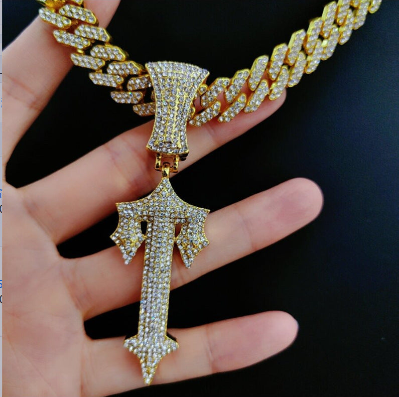 Men's Large Alloy Parts Hip Hop Sword Necklaces