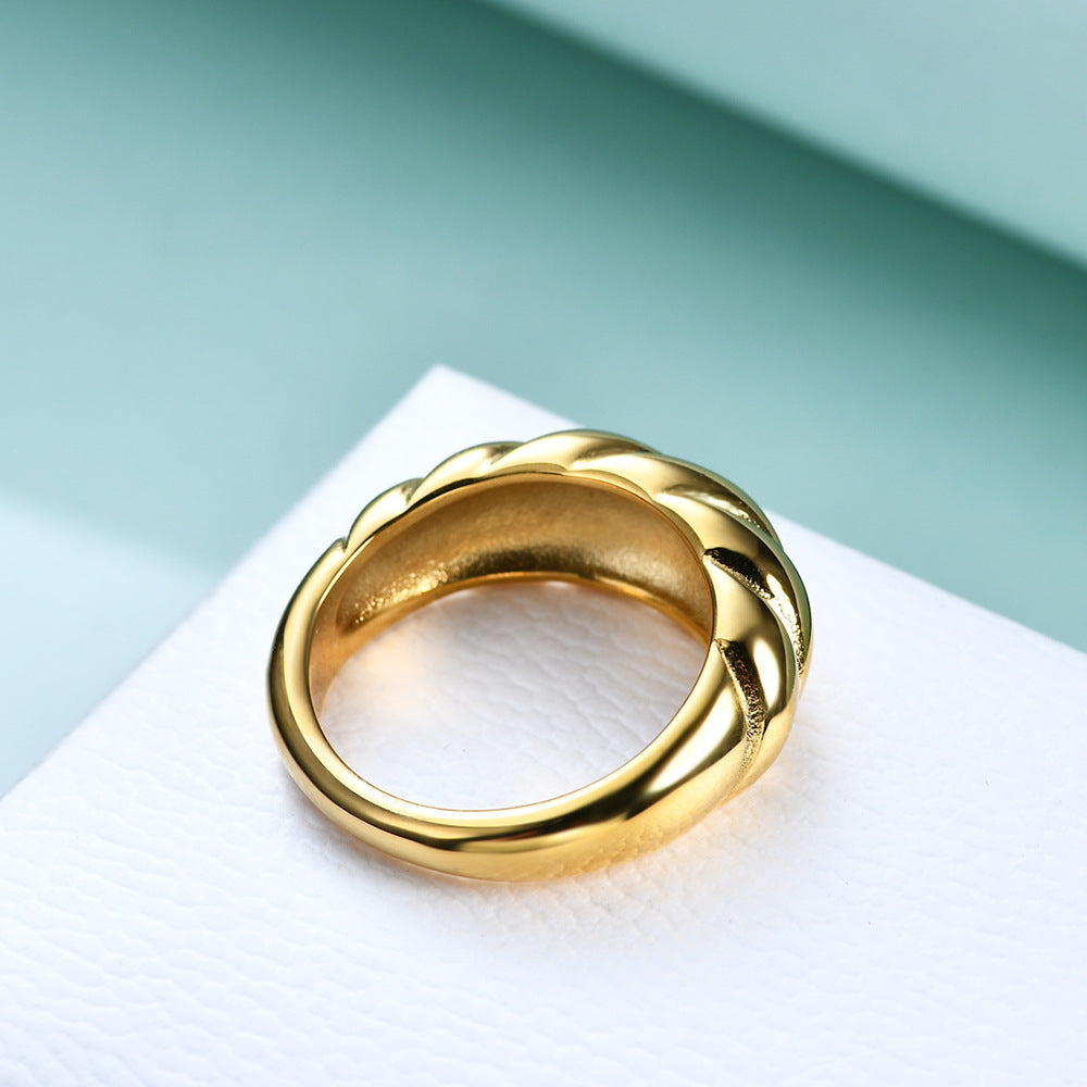 Creative Simple Stainless Steel Casting Gold Rings