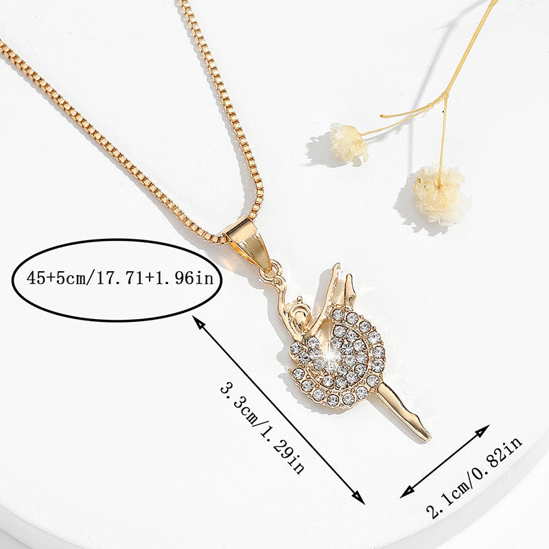 Comfortable Rhinestone Glass Pearl Ballet Cute Pendants