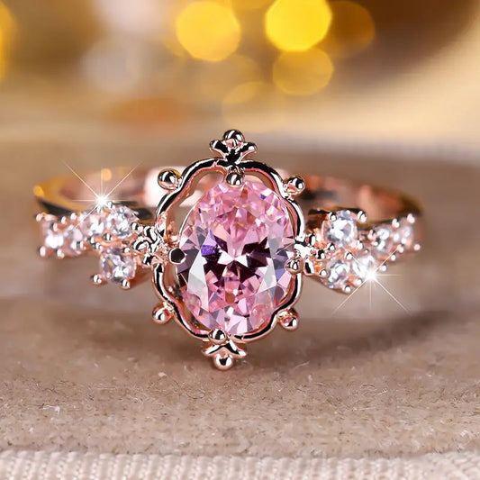 Women's Unique Exquisite Design Sense Copper Inlaid Rings
