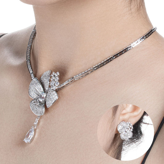Flower Zircon Set Senior Niche Luxury Necklaces