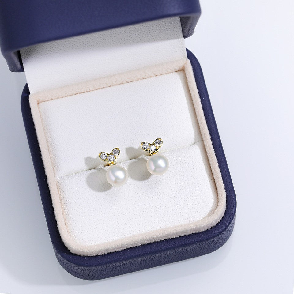Women's Pearl Ear High-grade Square Simple Temperament Stud Earrings