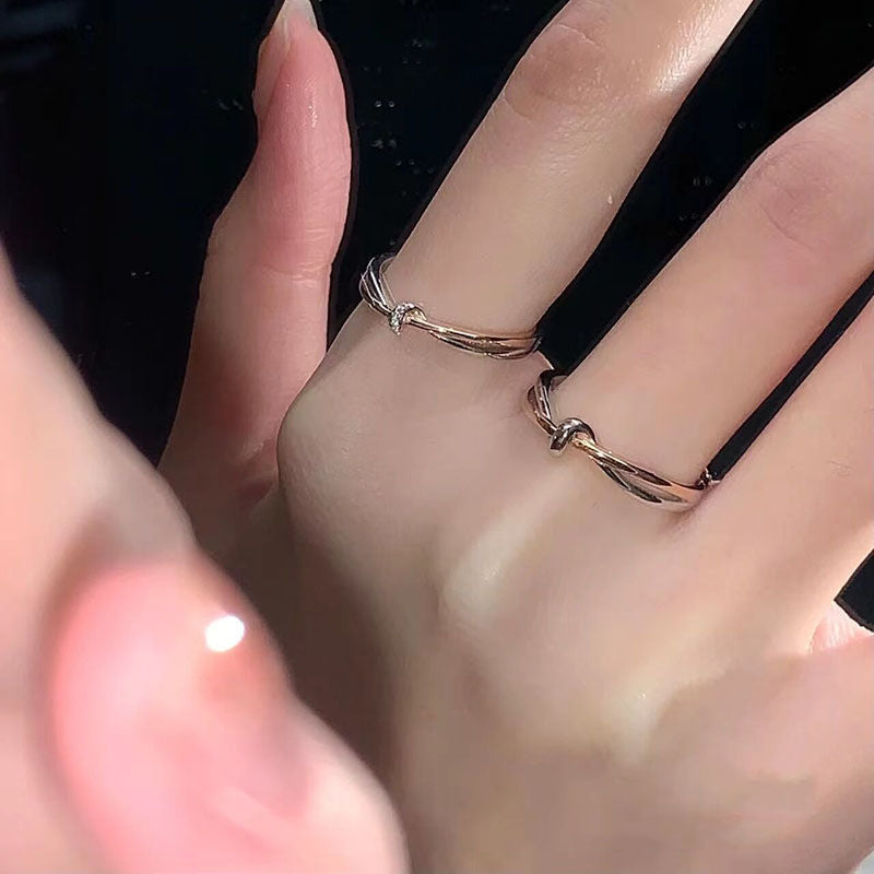 Strip Couple Trendy Niche Design Premium Light Rings