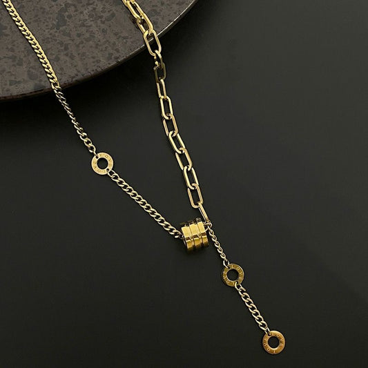 Women's Titanium Steel Small Waist Fashion Xi Metallic Necklaces