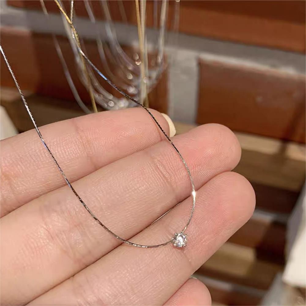 Exquisite Small Loose Diamond Titanium Steel Female Necklaces