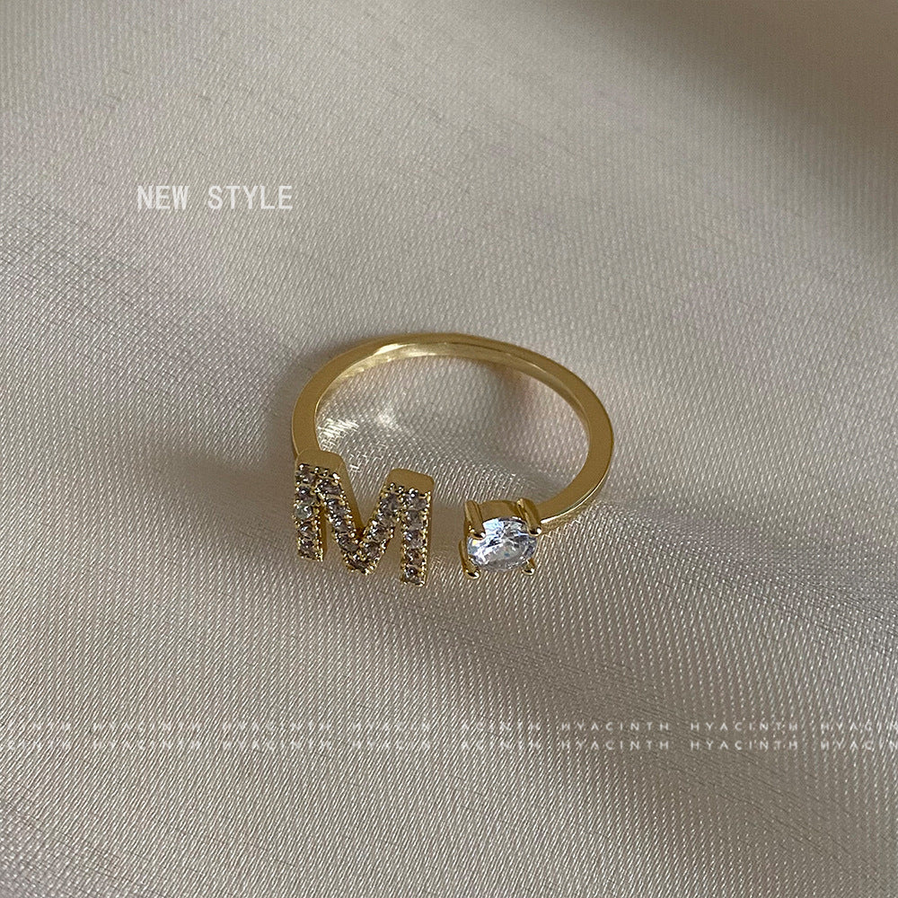 Women's Personalized Letters Niche Design Open Light Luxury Rings