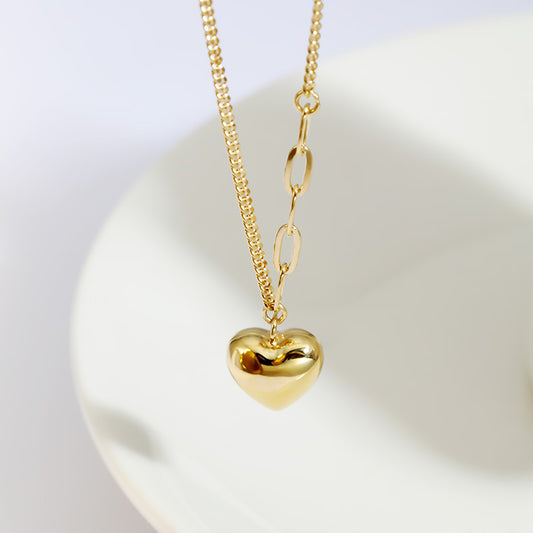 Women's Sier Three-dimensional Love Style Design High-grade Necklaces