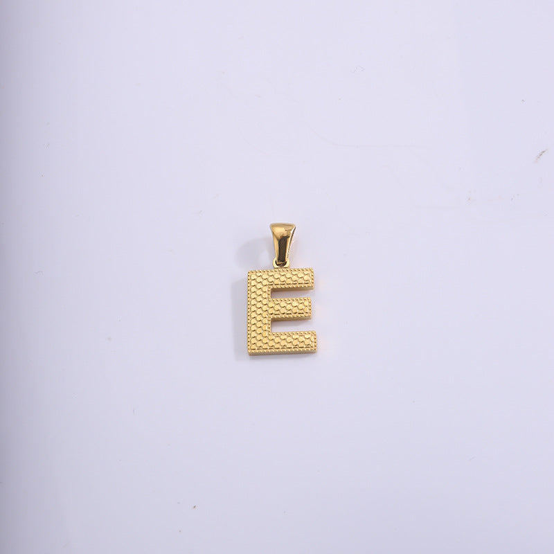 Plaid English Letter Titanium Steel Ornament Pendants