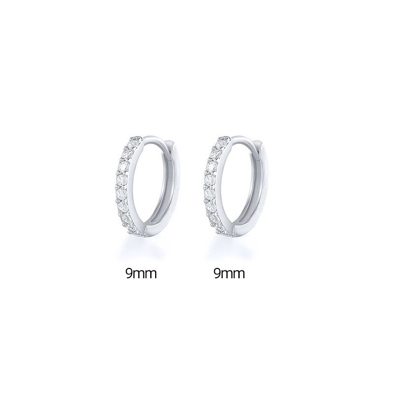 Women's Korean Style Simple Gang Drill Zircon Fresh Earrings