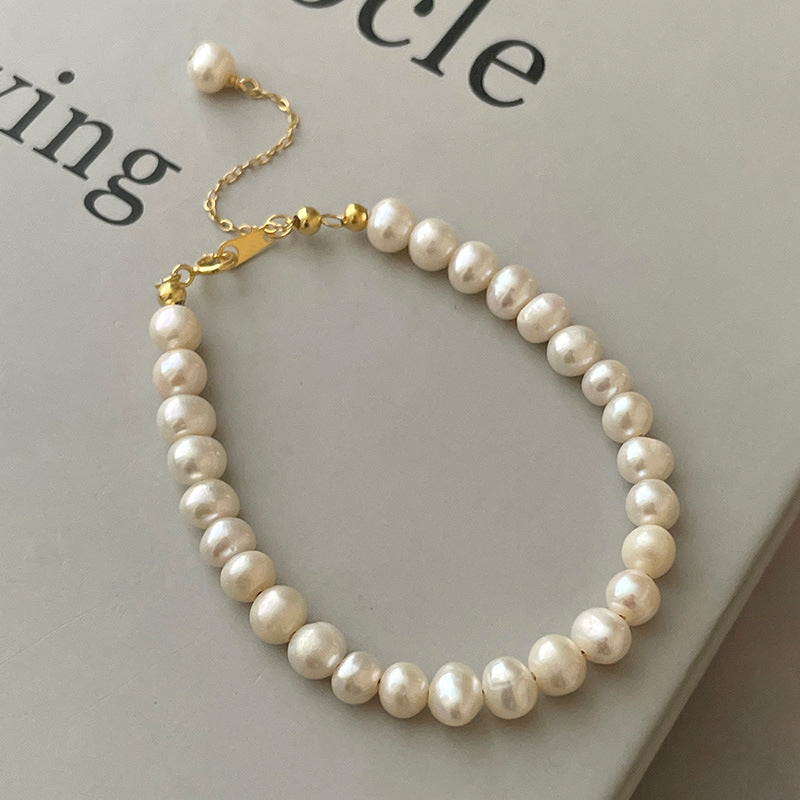 Women's Sier Natural Freshwater Pearl Under Banyan Bracelets