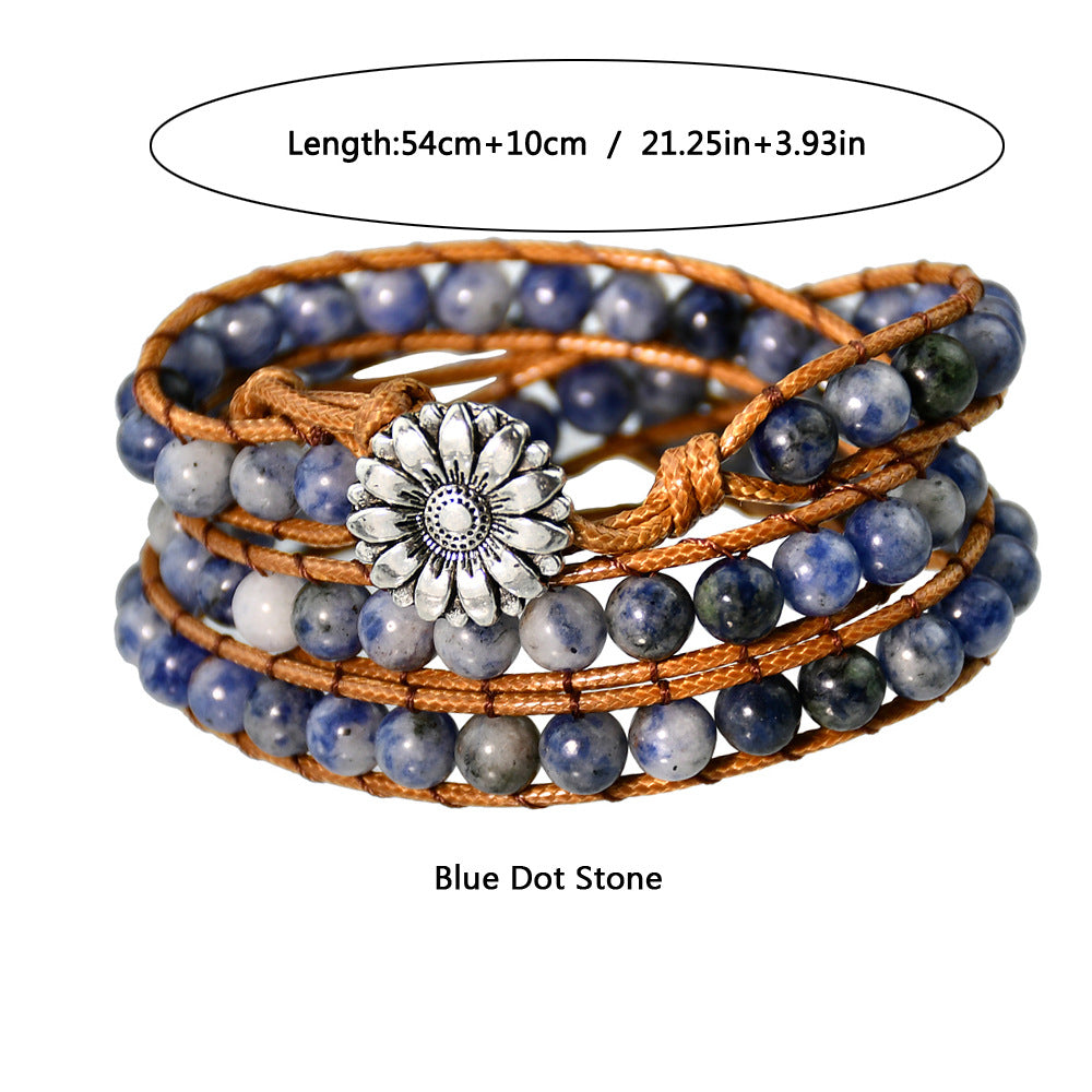 Women's Stone Hand Weaving Bohemian Style Winding Bracelets