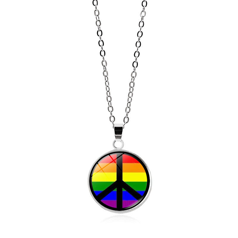 Rainbow Striped Love Female Versatile Gay Necklaces