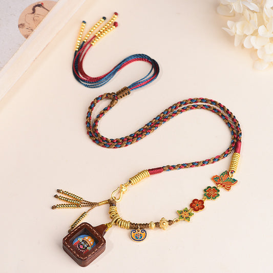 Ethnic Style Rope Female Neck Hanging Yellow Necklaces