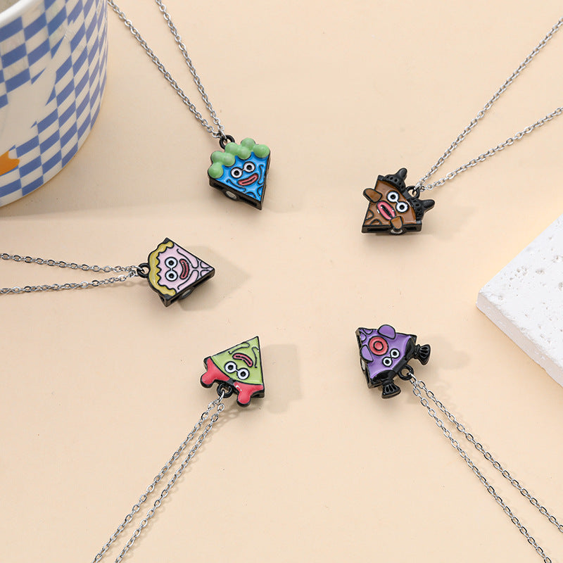 Pizza Magnetic Big Ugly Cute Good-looking Necklace