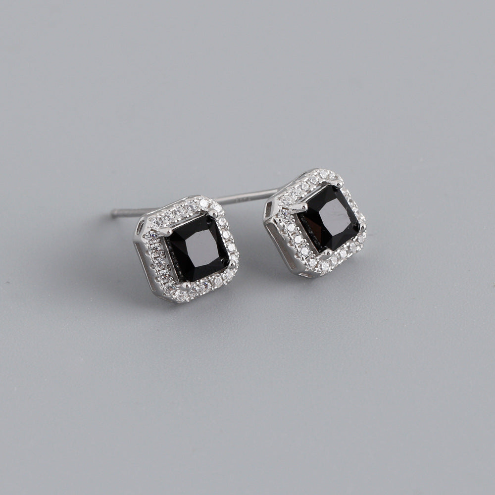 Square Zircon Sterling Sier With Diamonds Rings