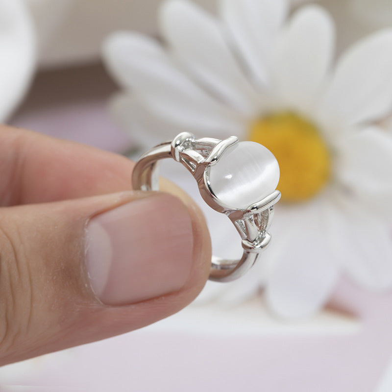 Graceful Slouchy Peripheral Bella Opal Sier Rings