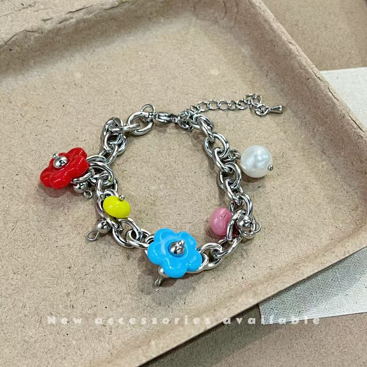 Korean Style Sweet Cool Colorful Crystals Cross Pendants