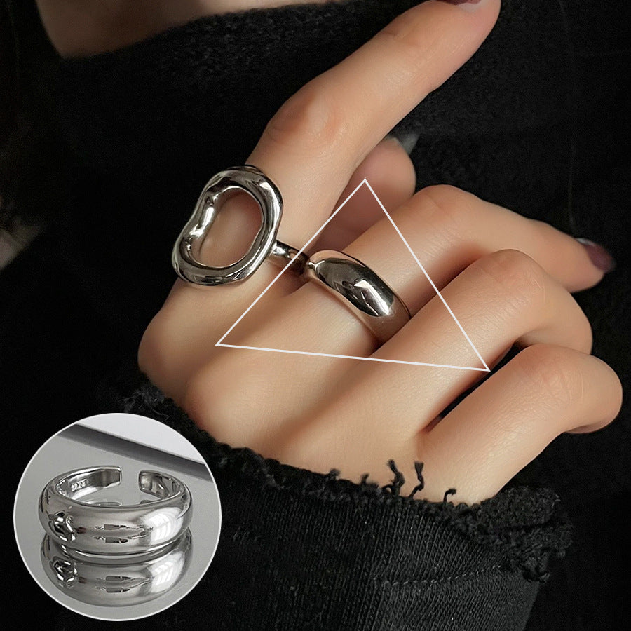 Women's Letters Fashion Elegant Sier Simple Loving Rings