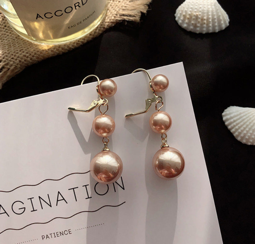 Pearl Versatile Personality Long Tassel Female Earrings