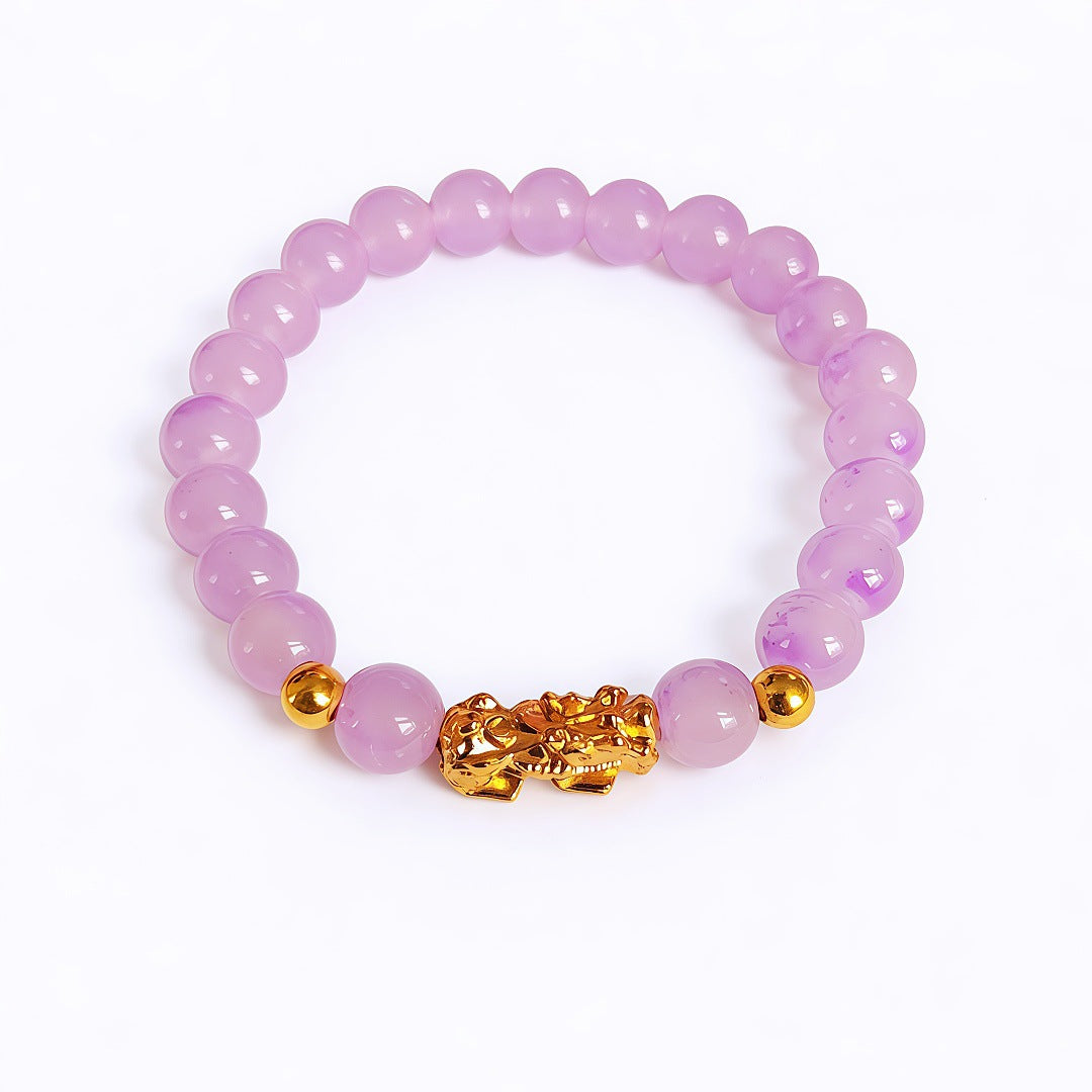 Running Rivers Lakes Live Imitation Obsidian Gilt Six Words Mantra Bracelet