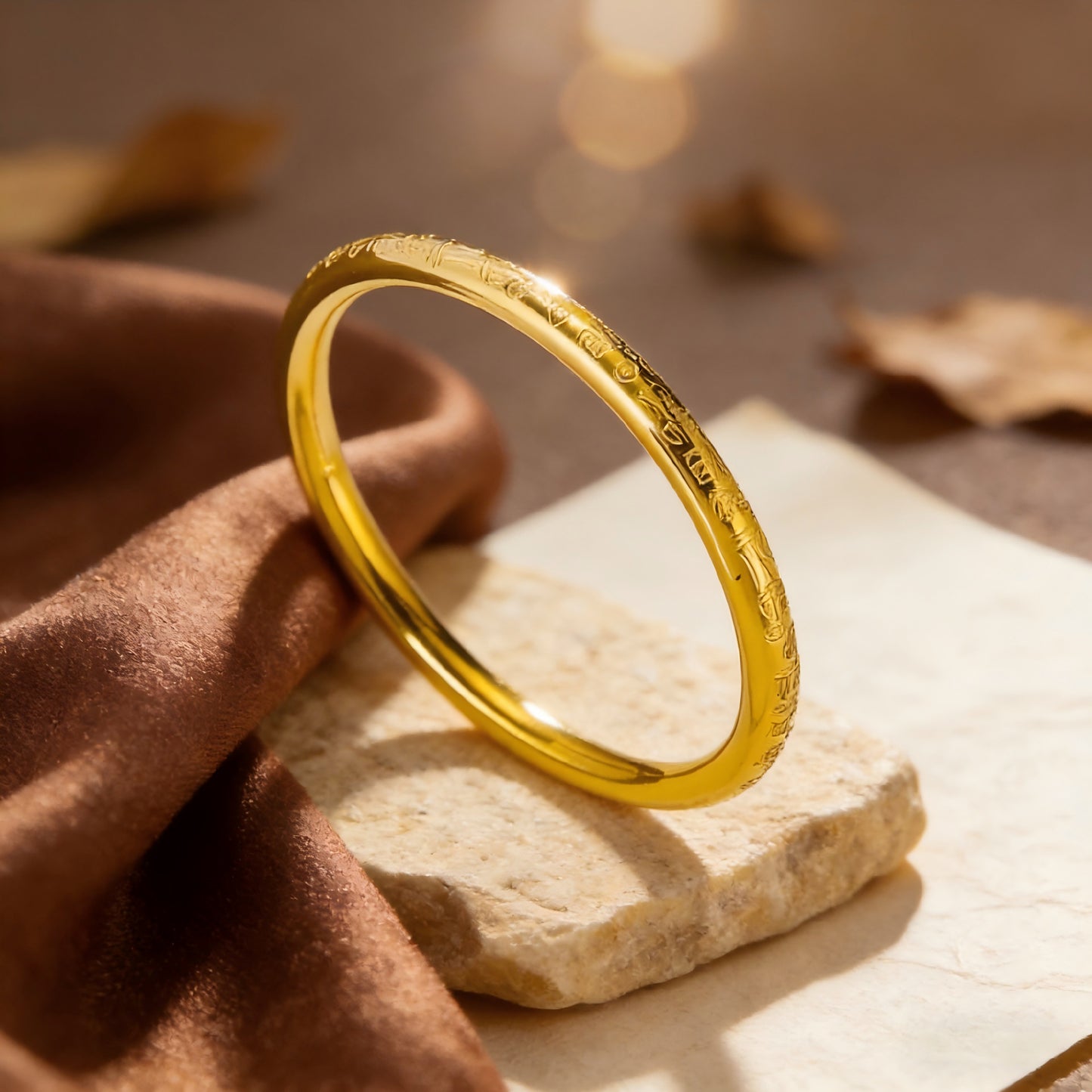 Women's Chinese Style Ancient Versatile High Sense Retro Gold Lettering Bracelets