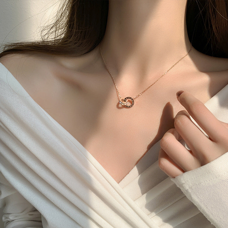 Female Summer Light Luxury Minority Clavicle Chain Design Digital Necklaces