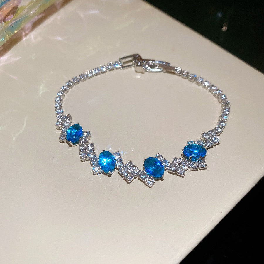 Irregular Square Flower Heart Water Drops Light Luxury High Bracelet