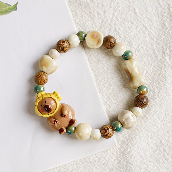 Ceramic Cute Resin Bear Small Animal Bracelets