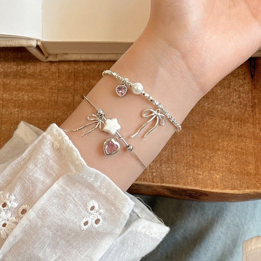 Tie Small Pieces Of Sier Female Light Luxury Minority High-grade Bracelet