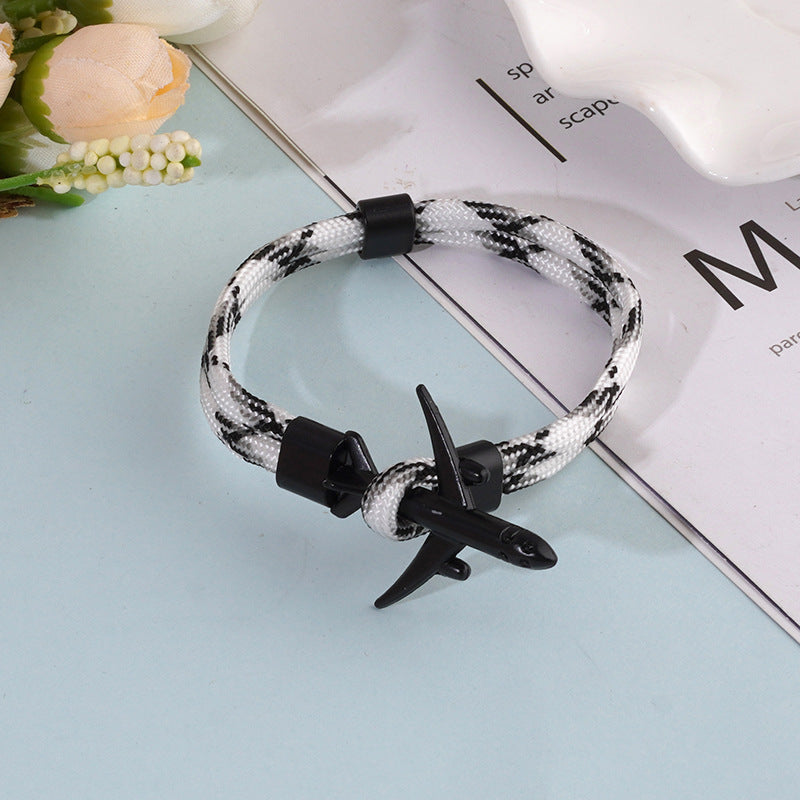 Men's Alloy Aircraft Buckle Lun Rope Retractable Bracelets